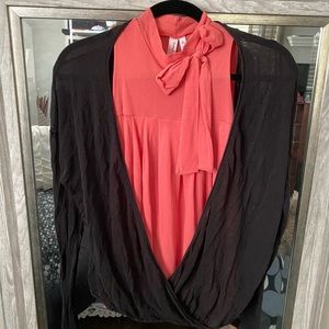 Black faux wrap top